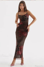 Elegant Split Print Maxi Vacation Dress image 5