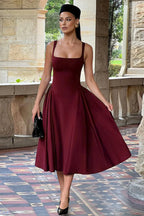 Elegant Square Neck Backless Fitted Cami Maxi Dress image 4