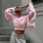 Elegant Tassel Patchwork Pullover Sweater image 2