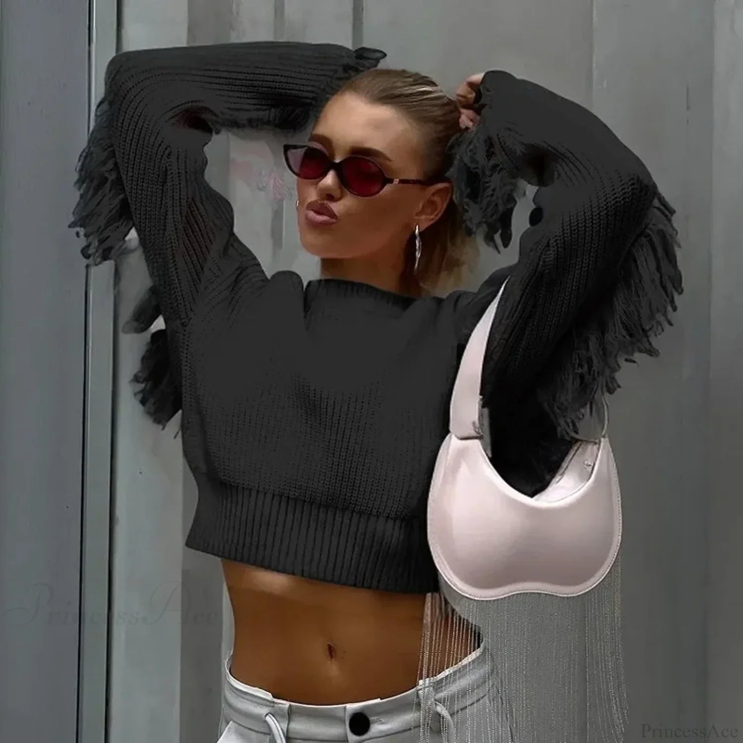 Elegant Tassel Patchwork Pullover Sweater image 7