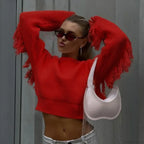 Elegant Tassel Patchwork Pullover Sweater image 6