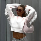 Elegant Tassel Patchwork Pullover Sweater image 5
