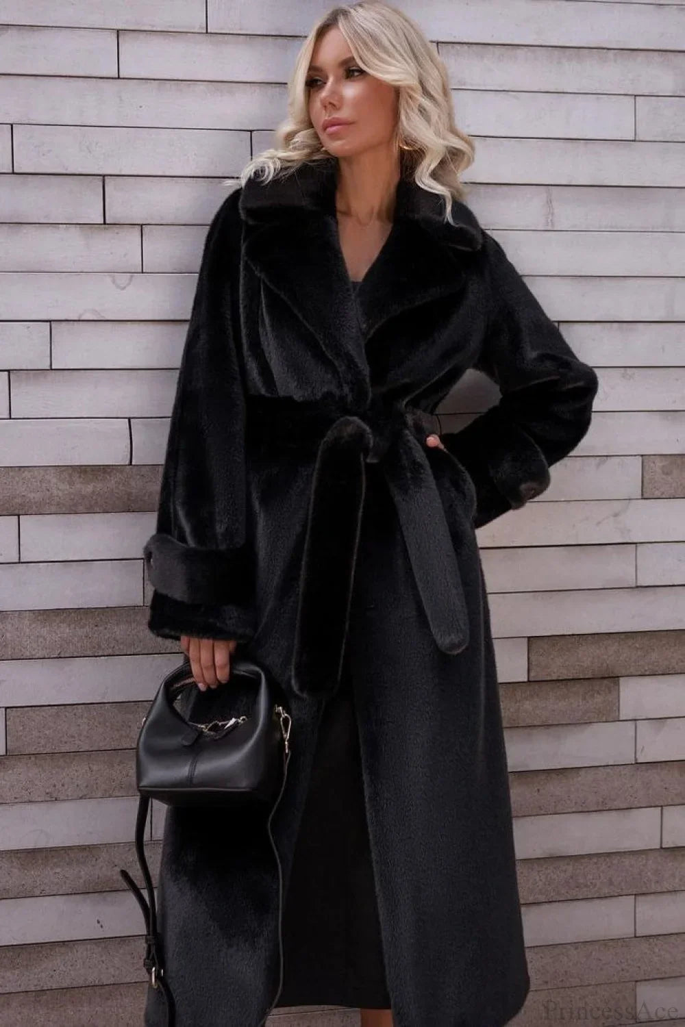 Elegant Thickened Plush Faux Fur Overcoat image 4