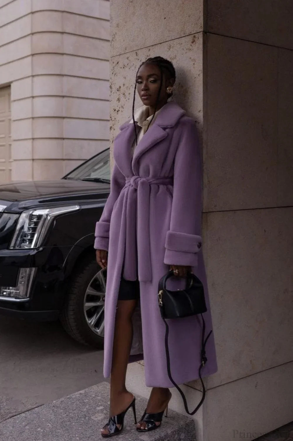 Elegant Thickened Plush Faux Fur Overcoat image 5