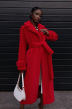 Elegant Thickened Plush Faux Fur Overcoat image 6