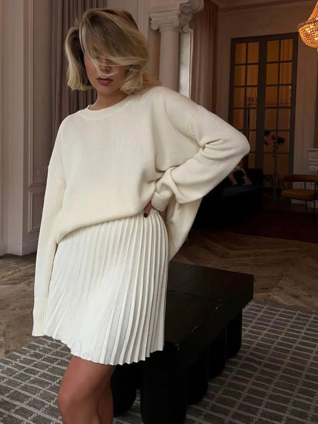 Elegant Vintage 2-Piece Skirt Sweater image 1