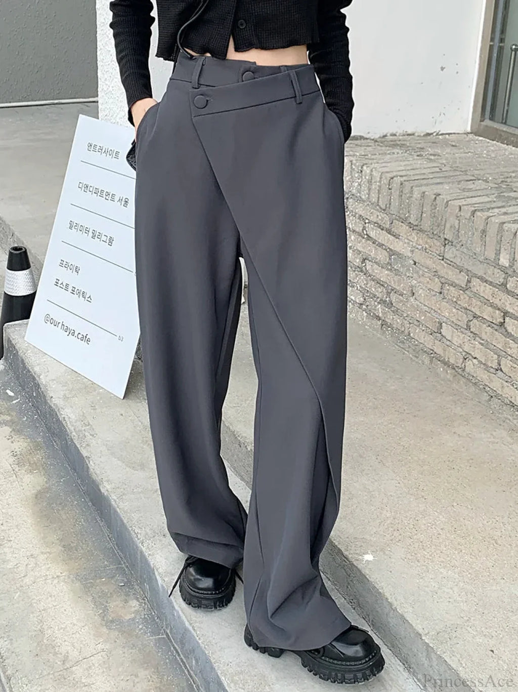Elegant Vintage Black Suit Pants Women image 5