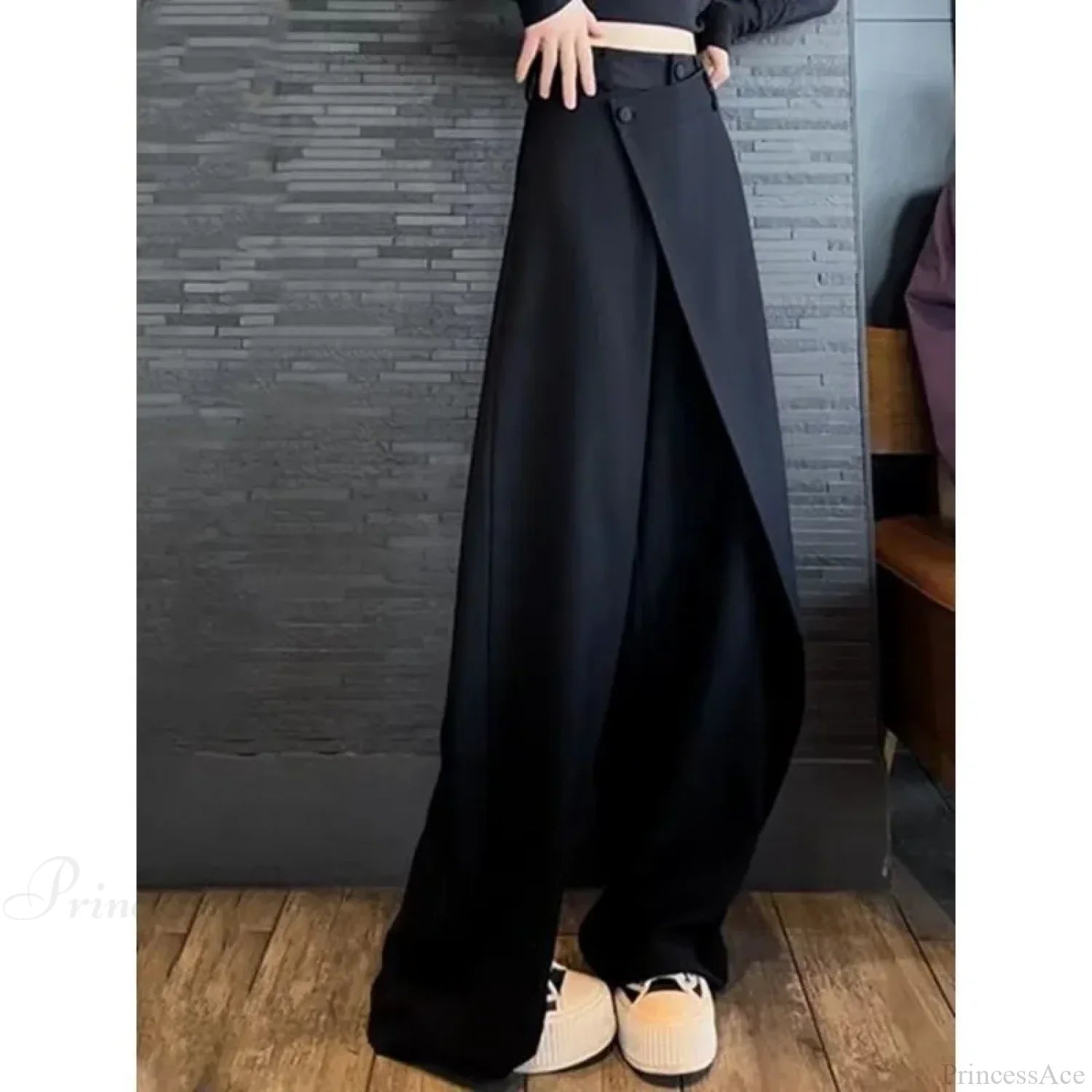 Elegant Vintage Black Suit Pants Women image 3