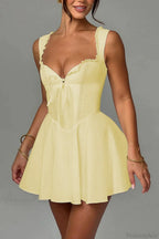 Elegant Waist Slim A Line Sexy Mini Dress image 2