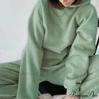 Elegant with Long Sweatshirt Women's Set and Hoodie Lace-Up Warm Pant Solid Detail image 20