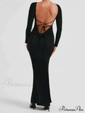 Elegant Women Party Backless Criss-cross Tie-up Bodycon Formal Club Sleeve Solid Female Vestido image 7