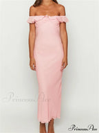 Elegant Women Summer Evening Backless Off Shoulder Slash Neck Ruffles Party Formal Female Vestidos image 2