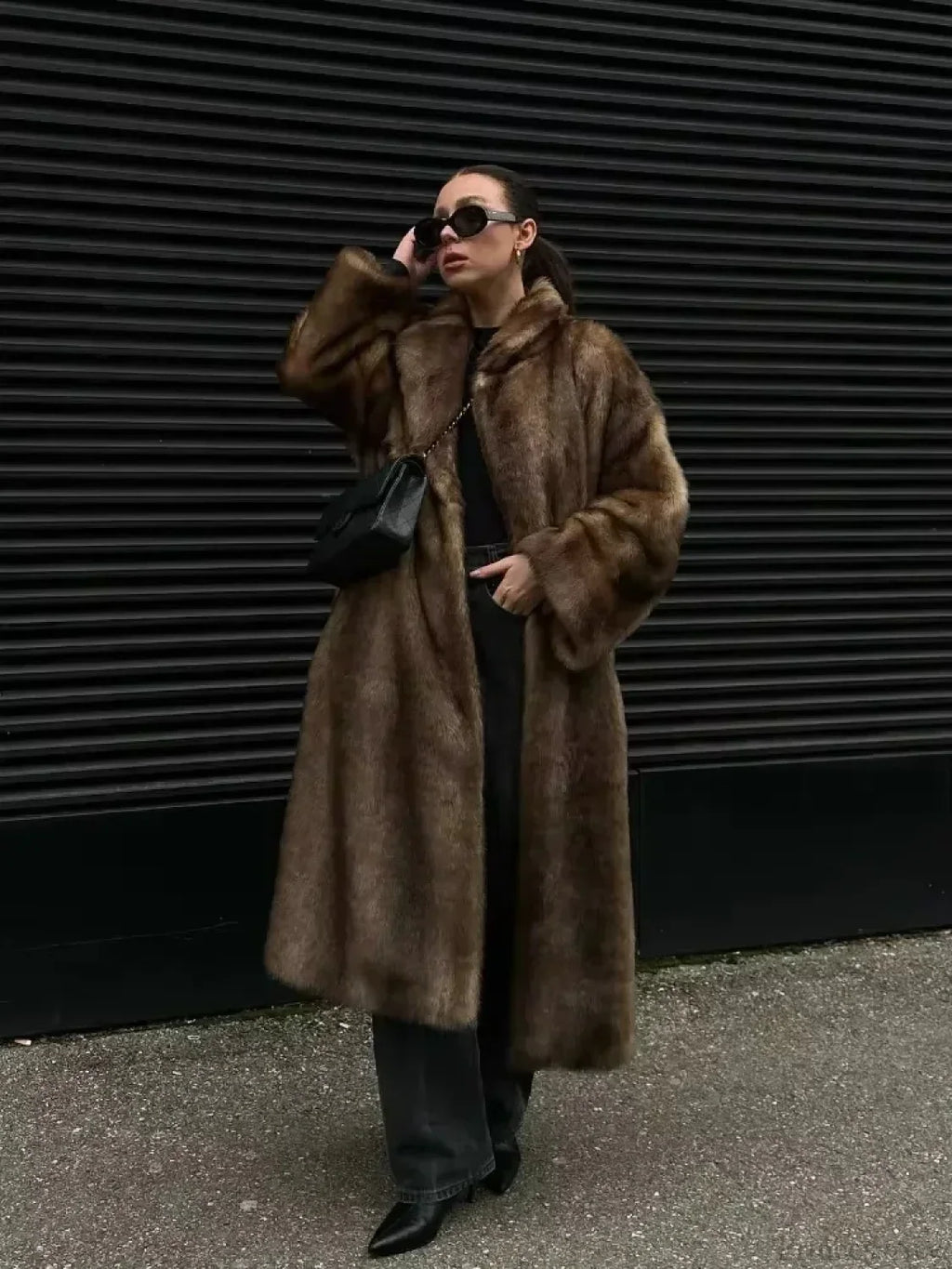 Elegant Woolen Belted Long Sleeve Overcoat image 1