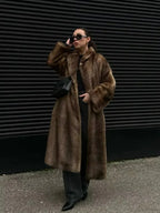 Elegant Woolen Belted Long Sleeve Overcoat image 1