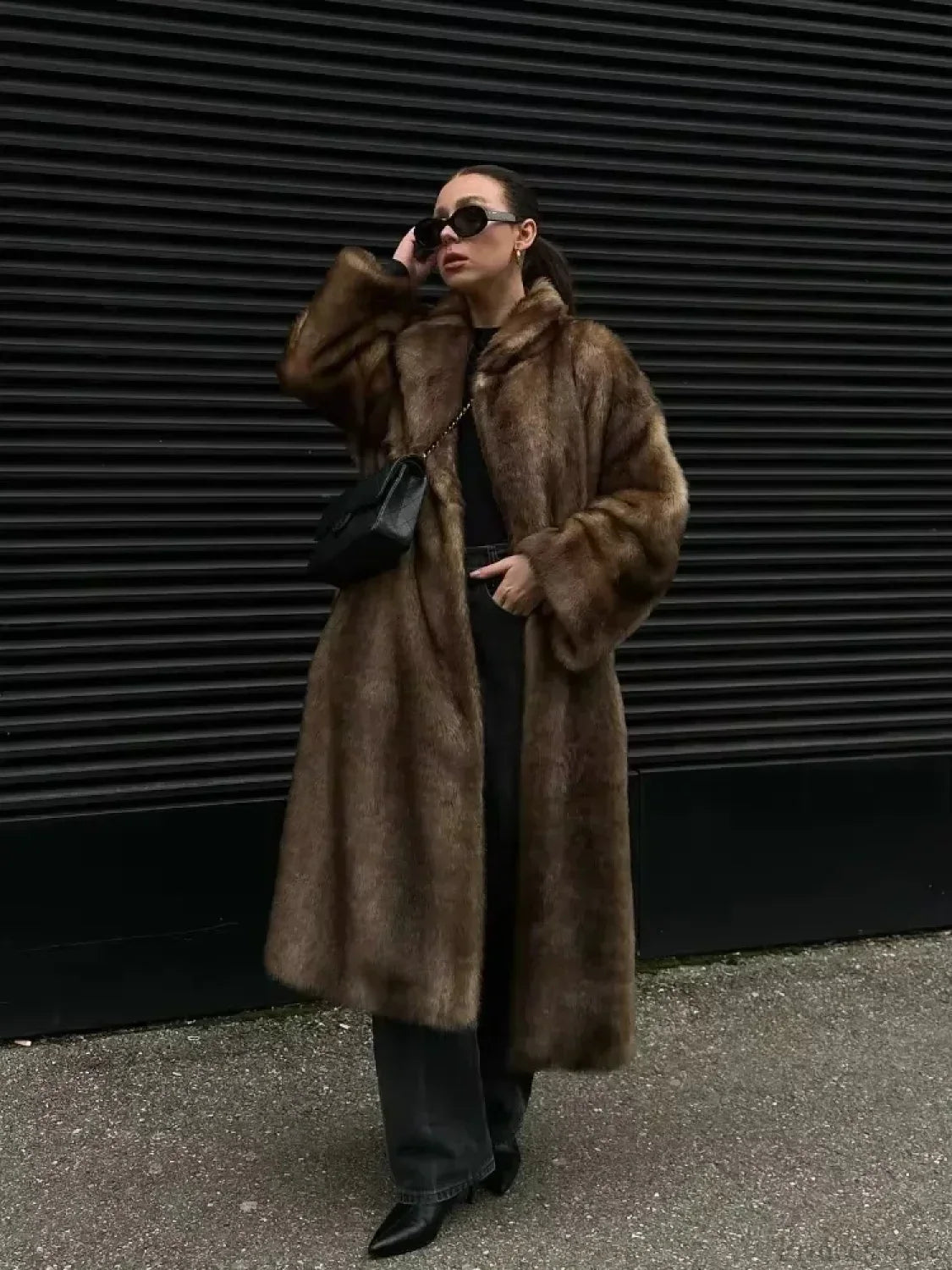 Elegant Woolen Belted Long Sleeve Overcoat image 1