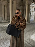 Elegant Woolen Belted Long Sleeve Overcoat image 3