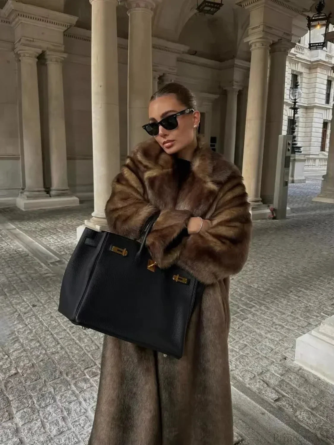 Elegant Woolen Belted Long Sleeve Overcoat image 3