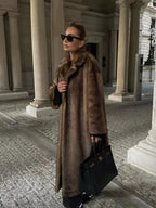 Elegant Woolen Belted Long Sleeve Overcoat image 4