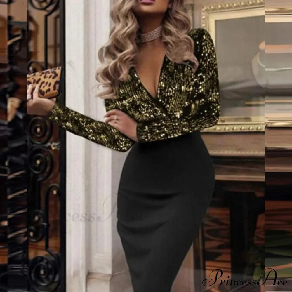 Elegant Wrap V Neck Skinny Club Party Dress image 6