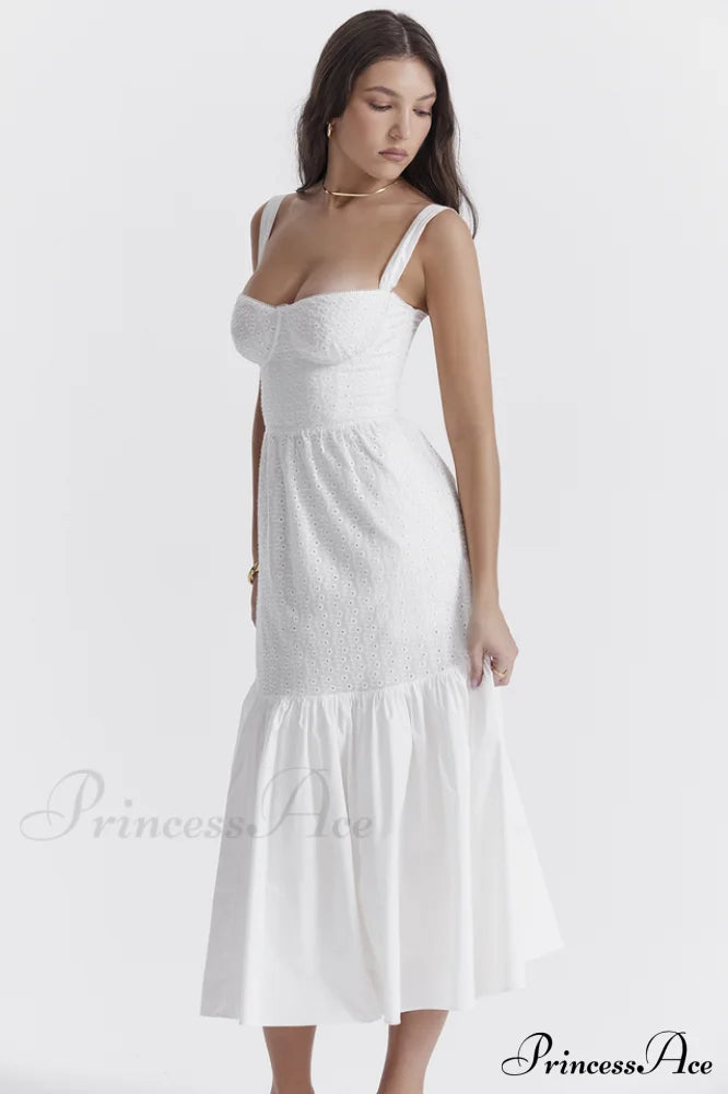 Elia White Broderie Charming Anglaise Midi Dress image 5