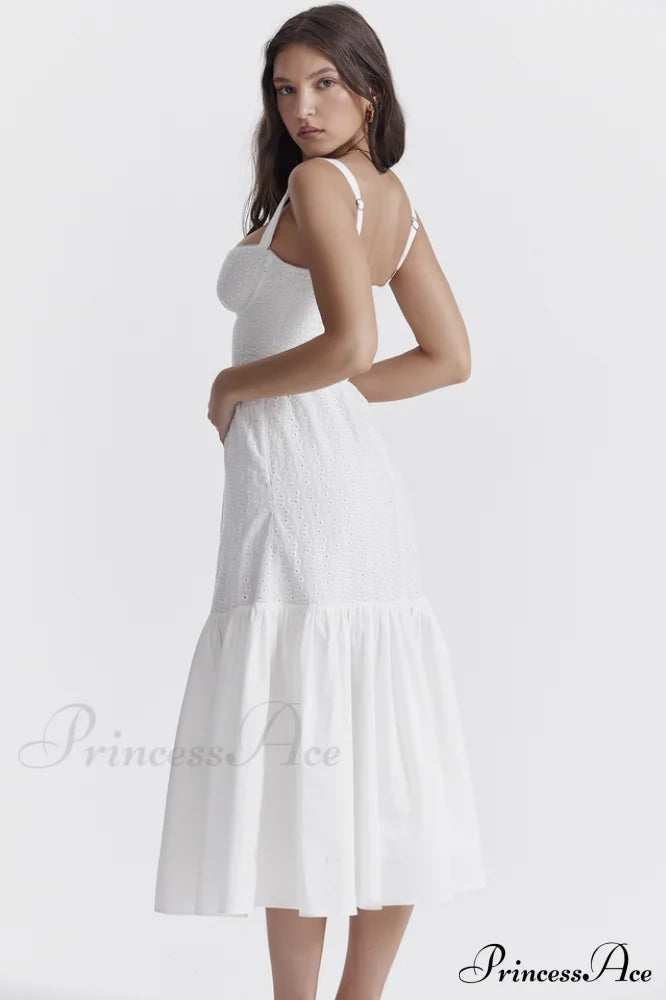Elia White Broderie Charming Anglaise Midi Dress image 6
