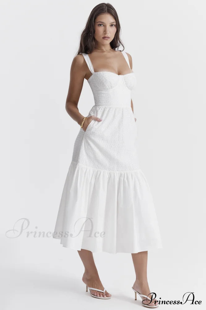Elia White Broderie Charming Anglaise Midi Dress image 2