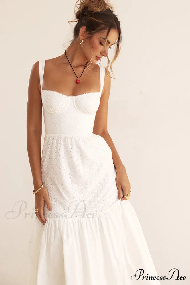 Elia White Broderie Charming Anglaise Midi Dress image 11