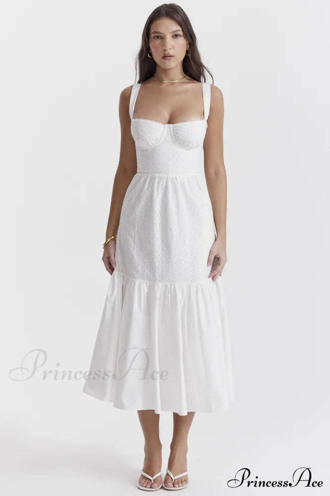 Elia White Broderie Charming Anglaise Midi Dress image 1