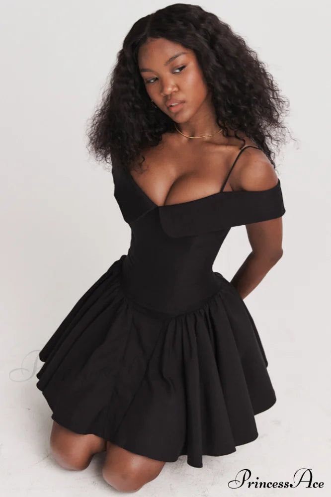 Elida Black Stylish Mini Dress image 4