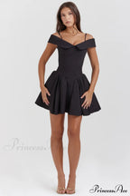 Elida Black Stylish Mini Dress image 5