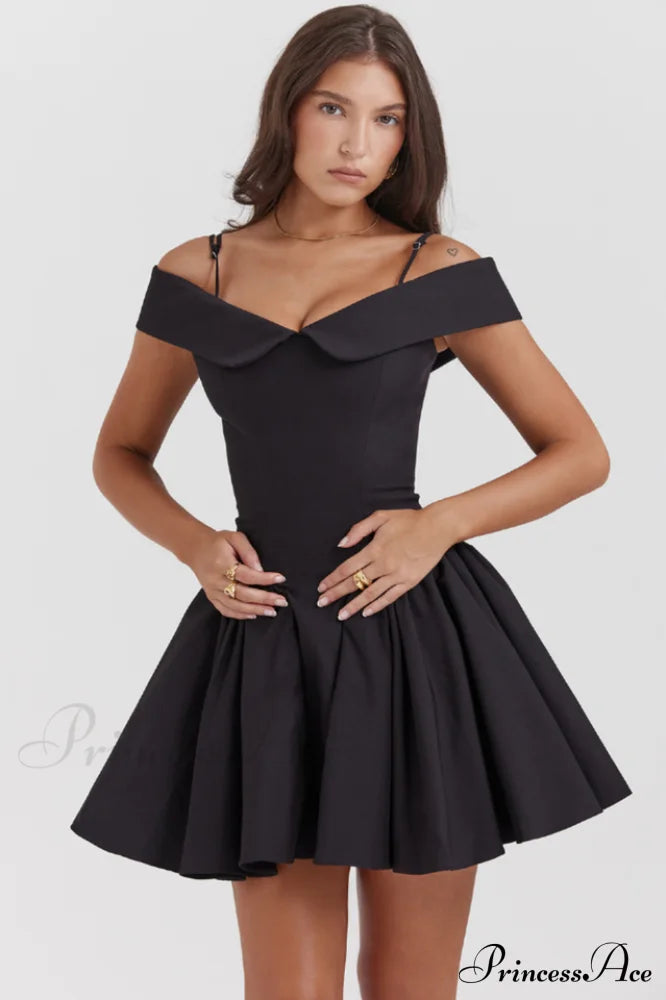 Elida Black Stylish Mini Dress image 1