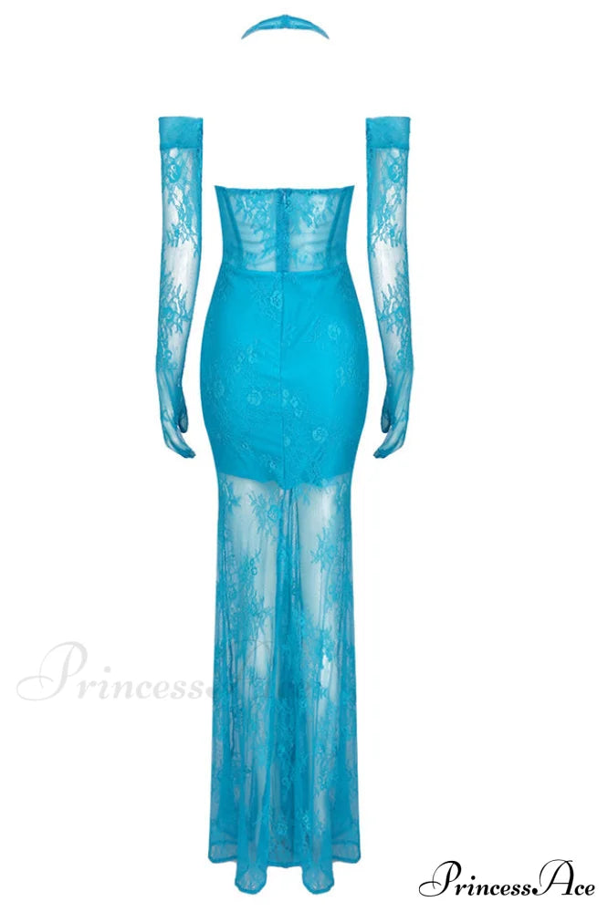 Elsa Halterneck Stylish See-through Maxi Dress image 21
