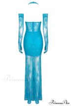 Elsa Halterneck Stylish See-through Maxi Dress image 21