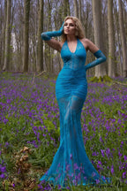 Elsa Halterneck Stylish See-through Maxi Dress image 3