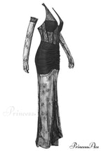 Elsa Halterneck Stylish See-through Maxi Dress image 16