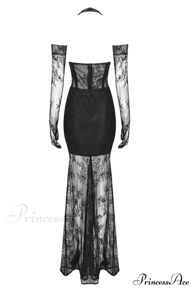 Elsa Halterneck Stylish See-through Maxi Dress image 17