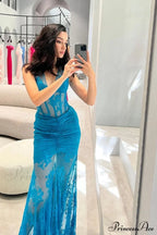 Elsa Halterneck Stylish See-through Maxi Dress image 4