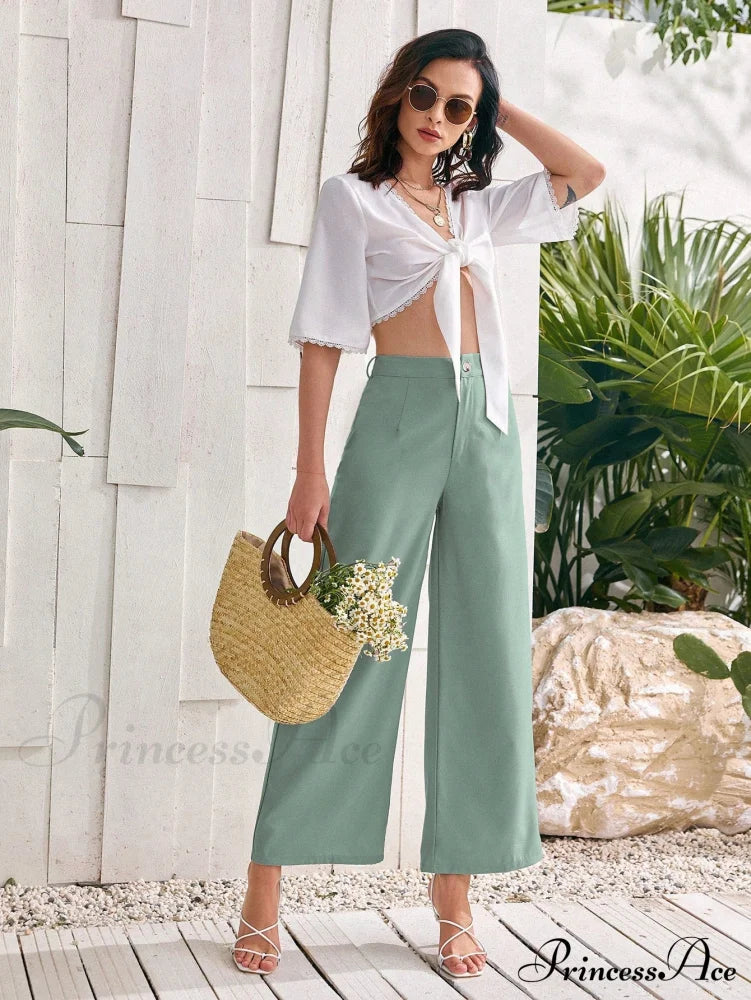 High Waist Wide Leg Trousers image 4