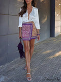 Embroidered Asymmetric Graceful Floral Mini Skirt image 1