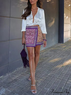 Embroidered Asymmetric Graceful Floral Mini Skirt image 1