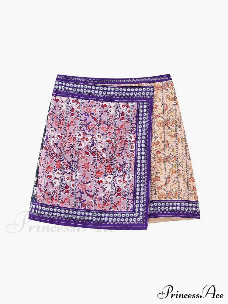 Embroidered Asymmetric Graceful Floral Mini Skirt image 2