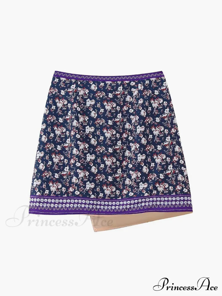 Embroidered Asymmetric Graceful Floral Mini Skirt image 3