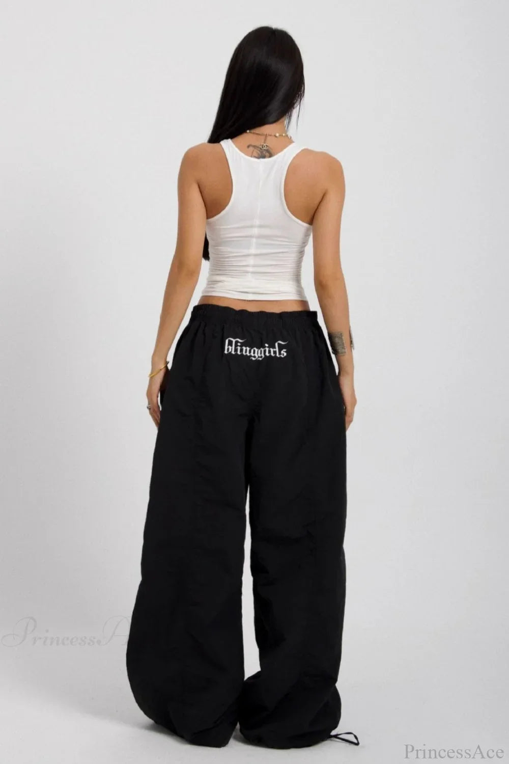 Embroidered Cargo Street Straight Leg Pants image 5