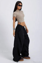Embroidered Cargo Street Straight Leg Pants image 4