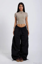 Embroidered Cargo Street Straight Leg Pants image 3