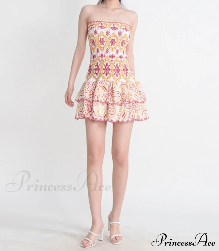 Embroidered Design Tube Charming Ruched Mini Dress image 12