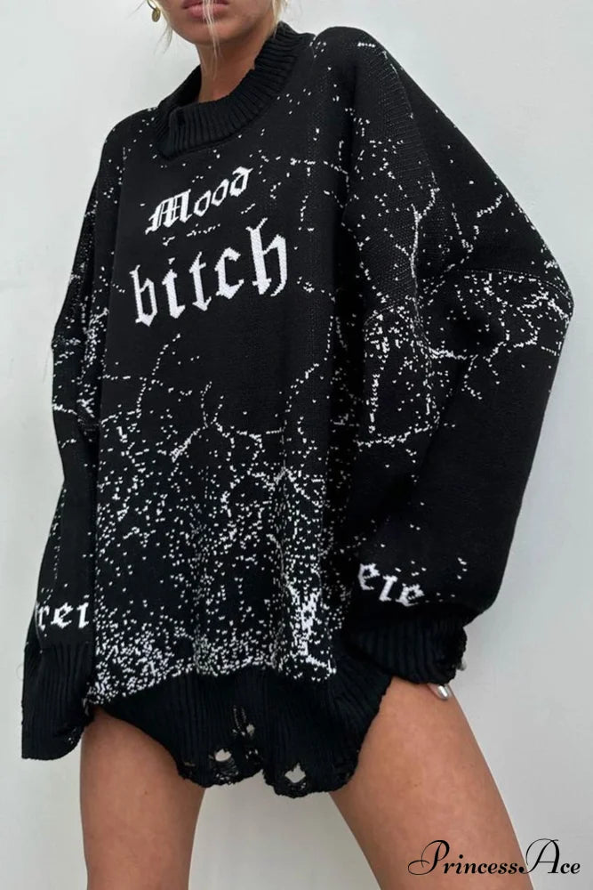 Embroidered Distressed Pullover Sweater image 11