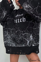 Embroidered Distressed Pullover Sweater image 12
