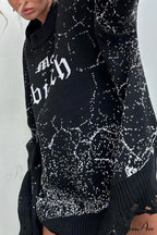 Embroidered Distressed Pullover Sweater image 13