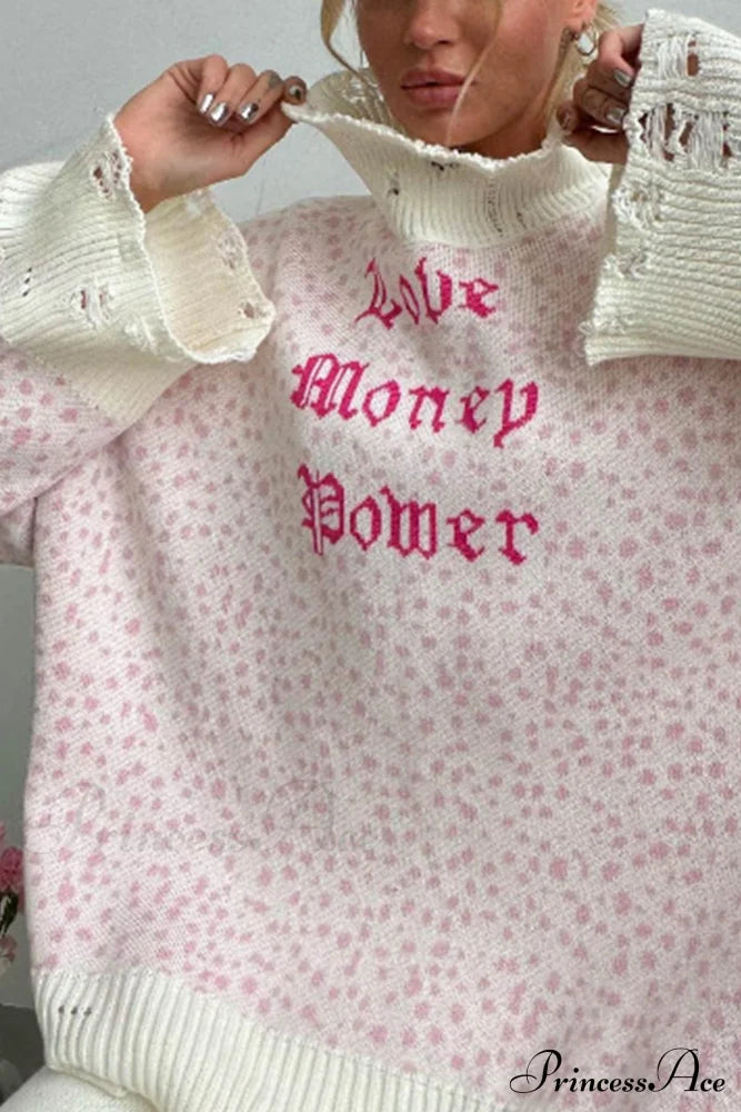 Embroidered Distressed Pullover Sweater image 5